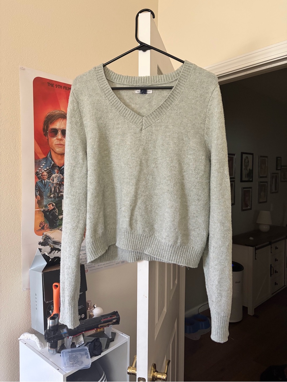American Eagle Outfitters Sage Green V-Neck Sweater
